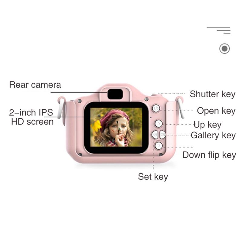 Q9 Hoạt Hình Trẻ Em Máy Ảnh 20MP Trẻ Em Có Thể Sạc Lại Máy Ảnh Kỹ Thuật Số 2.0 "Màn Hình IPS Đồ Chơi Giáo Dục Quà Tặng Sinh Nhật Cho Bé Gái Trang Sức Giọt Màu sắc: BL