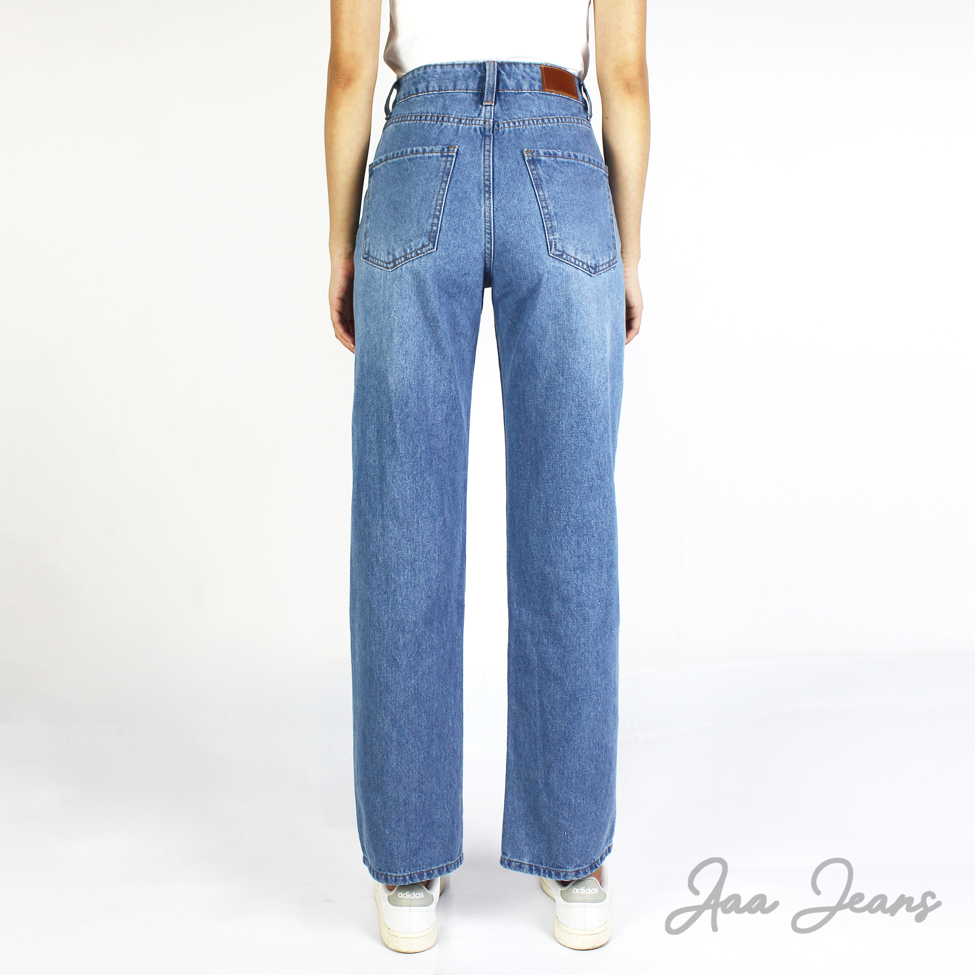 Quần Jean Ống Rộng Nữ Lưng Cao Baby Blue Aaa Jeans