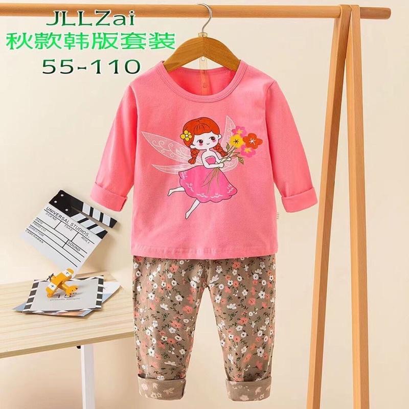 Đồ bộ dài tay xuất hàn với chất cotton cho bé trai bé gái từ 8-33kg