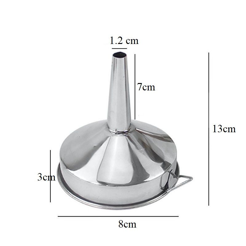 Phễu Inox rót chất lỏng chuyên dùng cho nhà bếp có móc cầm tay tiện lợi đường kính 8cm