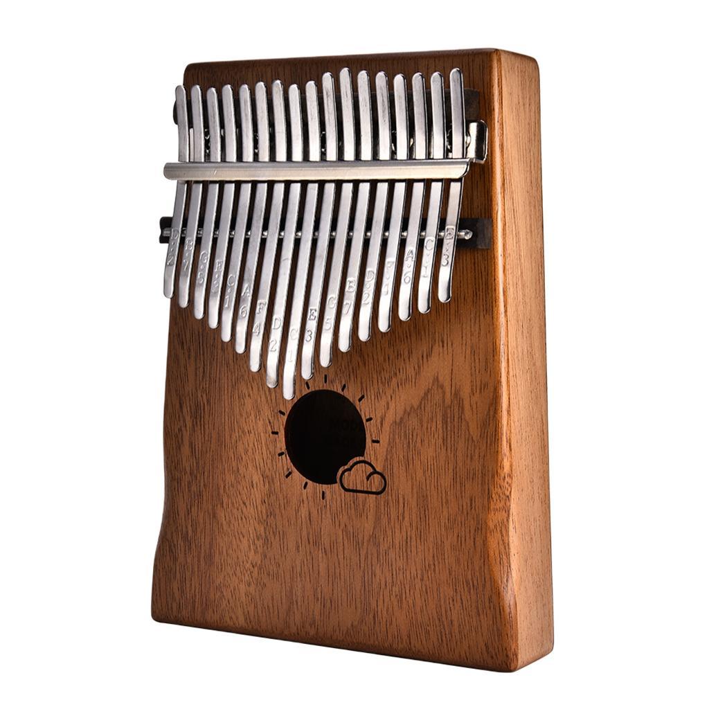 17 Keys Kalimba Thumb Piano Finger Instrument for Kids Musical Toy Brown