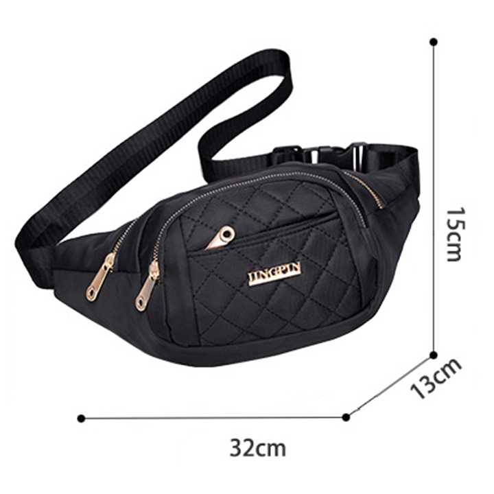 Túi đeo bụng, đeo chéo chống nước, chống xước trần ô quả trám size 32cm TUI-039
