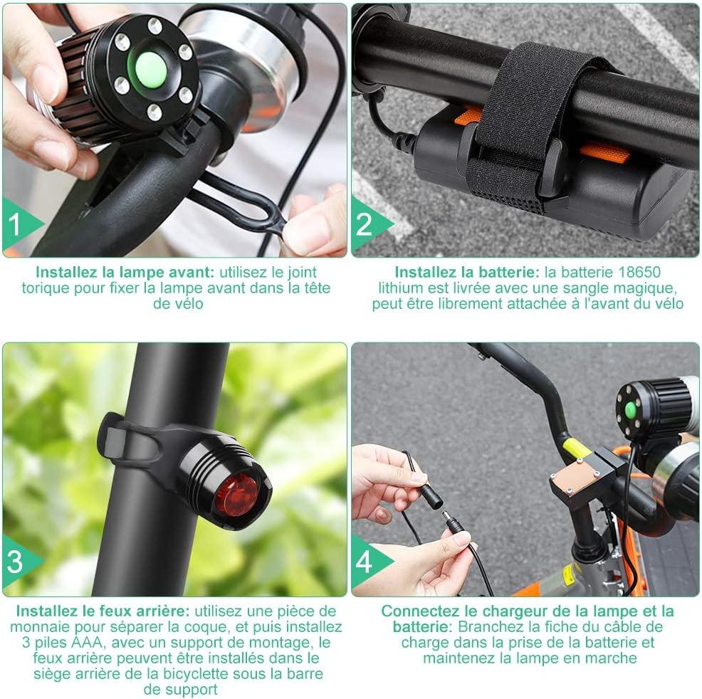 Đèn xe đạp Đèn MTB có thể sạc lại Đèn pha xe đạp chống nước 3600LM