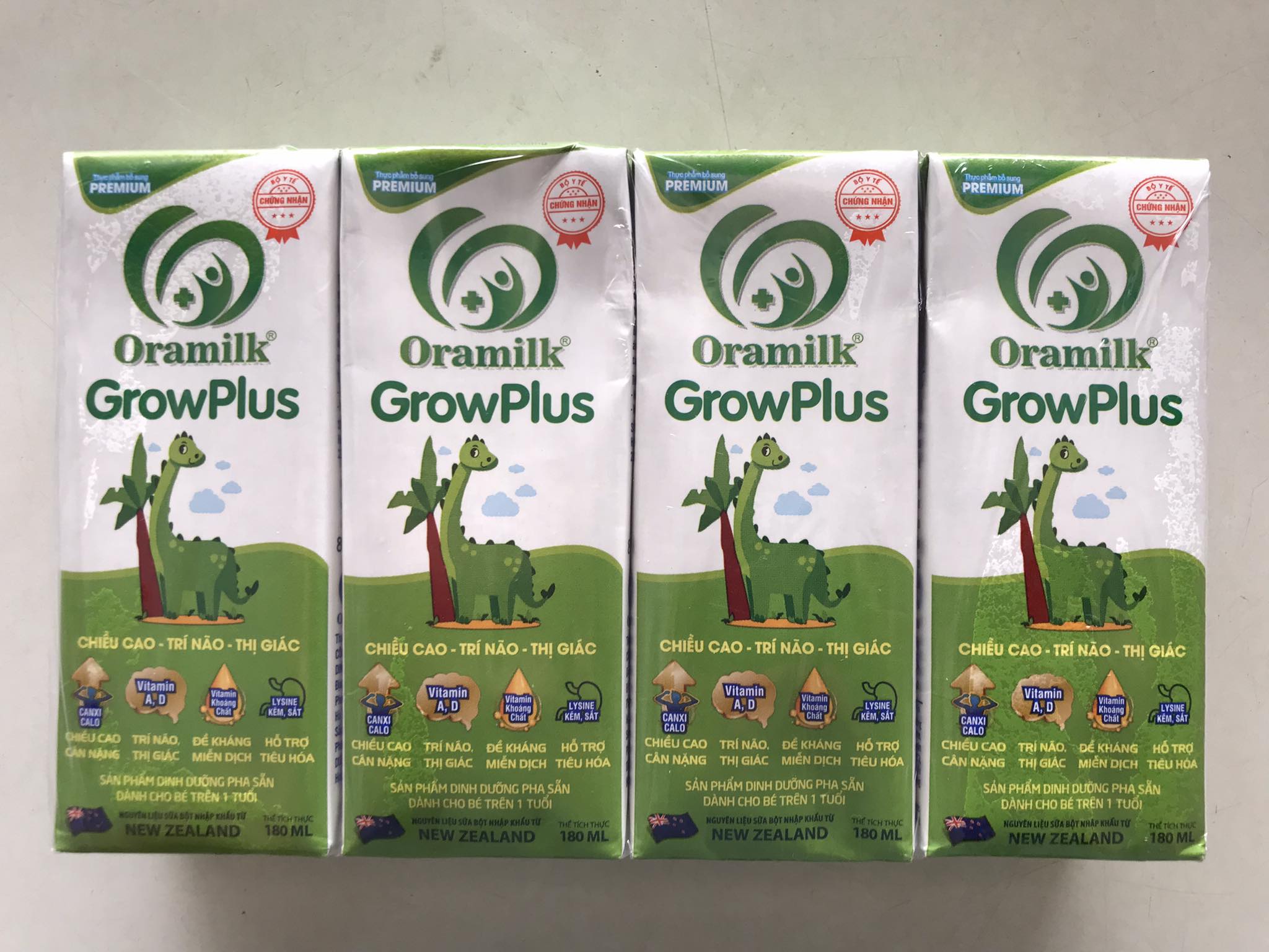 Combo 3 lốc sữa công thức pha sẵn Oracare Growplus 180ml - Giúp phát triển chiều cao, Trí não, Thị giác, dành cho trẻ trên 1 tuổi