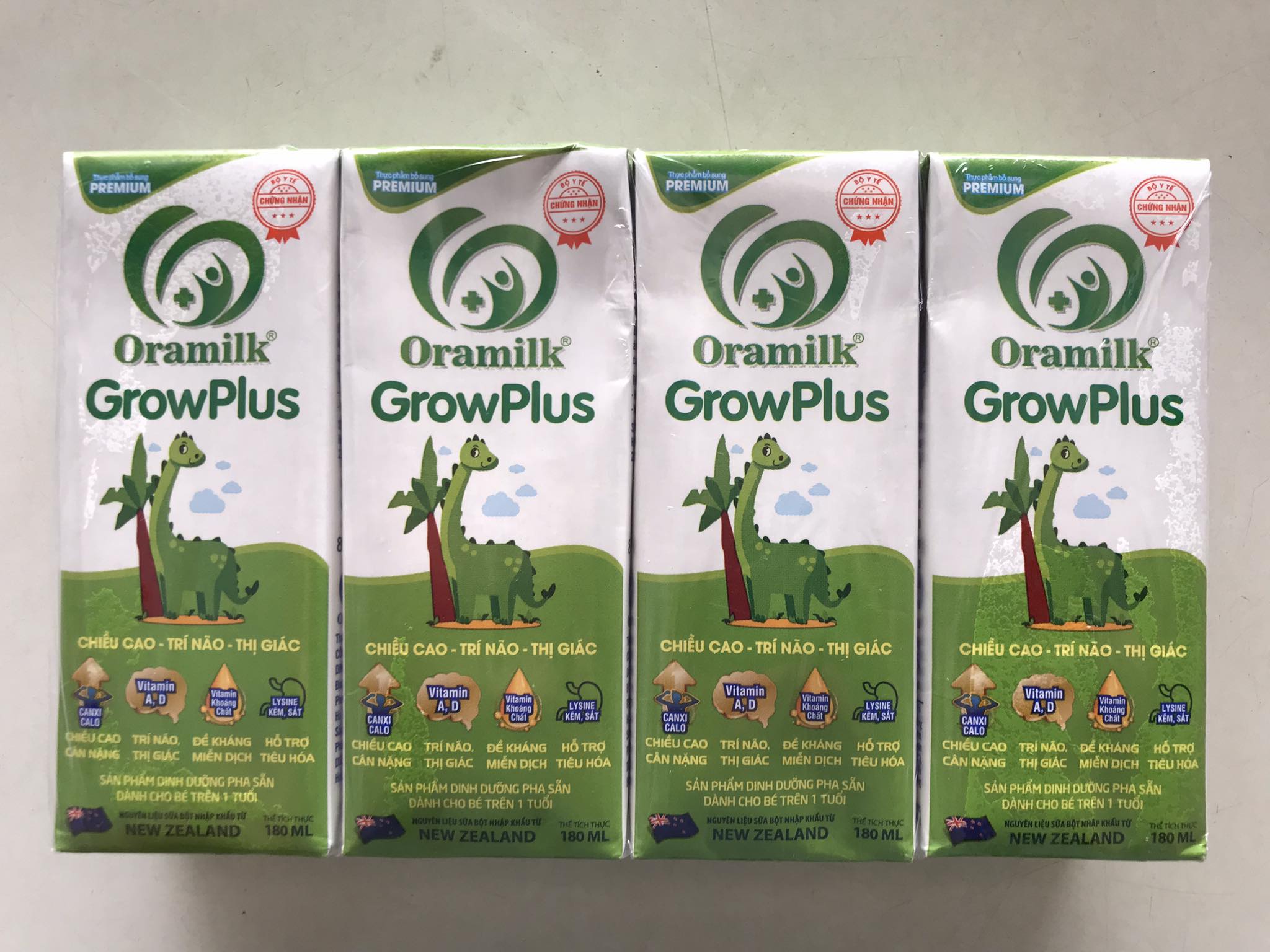 Lốc lẻ sữa pha sẵn Oramilk GROWPLUS 180ml - Tiêu hoá khoẻ, hấp thu tốt - Phát triển chiều cao, trí não - Dành cho trẻ trên 1 tuổi
