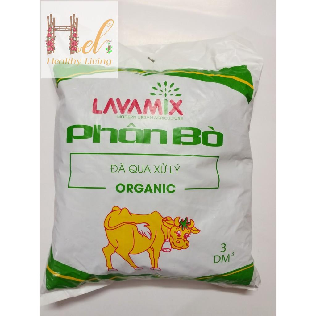 Phân Bò Đã Qua Xử Lý 3 dm3 - Lavamix Trồng Rau Sạch Bằng Đất Sạch, Xơ Dừa Và Phân Bón Hữu Cơ