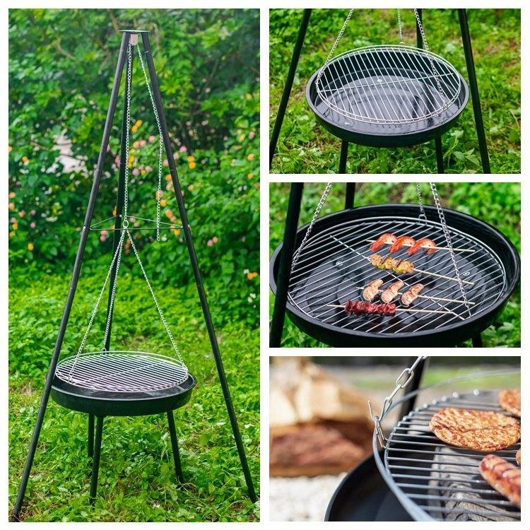 Bếp nướng 3 chân treo vỉ nướng BBQ ngoài trời