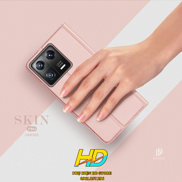 Bao Da Cao Cấp Dành Cho Xiaomi 13 Chính Hãng Dux Ducis Skin Siêu Mỏng- Siêu Mềm - Siêu Mịn, Có Ngăn Đựng Thẻ - Hàng Chính Hãng