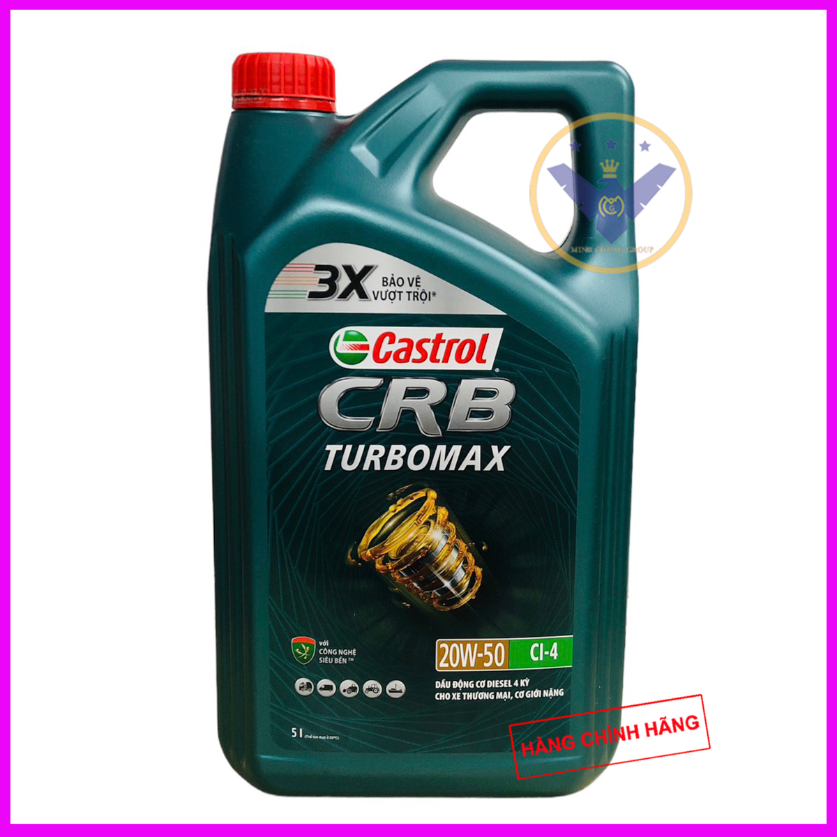 Bộ 2 Dầu nhớt ô tô Castrol CRB Turbomax 20W-50 can 5L API CH-4