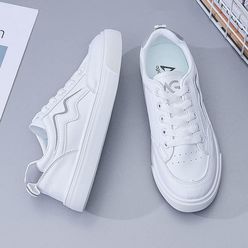 Giày thể thao nữ sneaker màu trắng cá tính năng động, dễ phối đồ AG0155