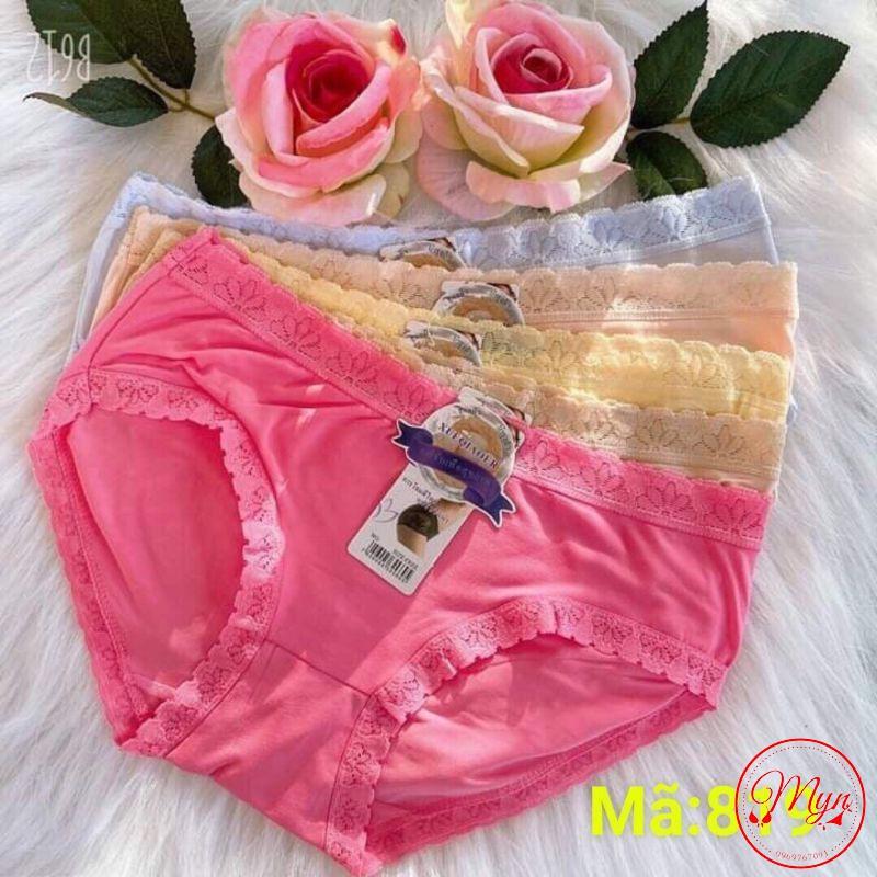 SET 10 QUẦN LÓT COTTON THÁI VIỀN REN DẬP HOA -10 quần
