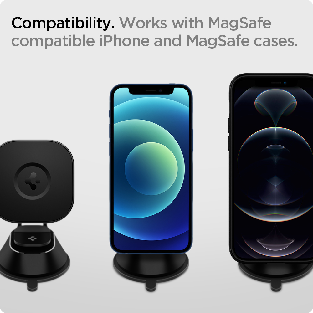 Sạc Mag Xe Hơi Spigen OneTap Pro Wireless Magnetic Car Charger Dashboard - Hàng Chính Hãng
