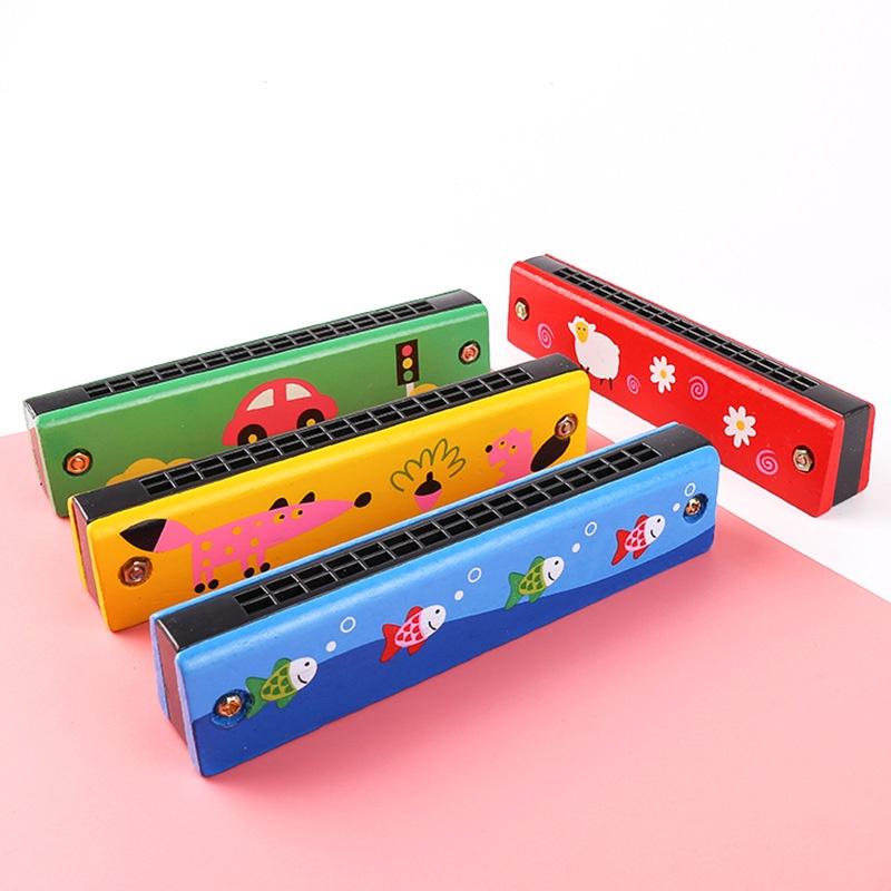 1 Chiếc Kèn Harmonica Bằng Gỗ 16 Lỗ Cho Bé