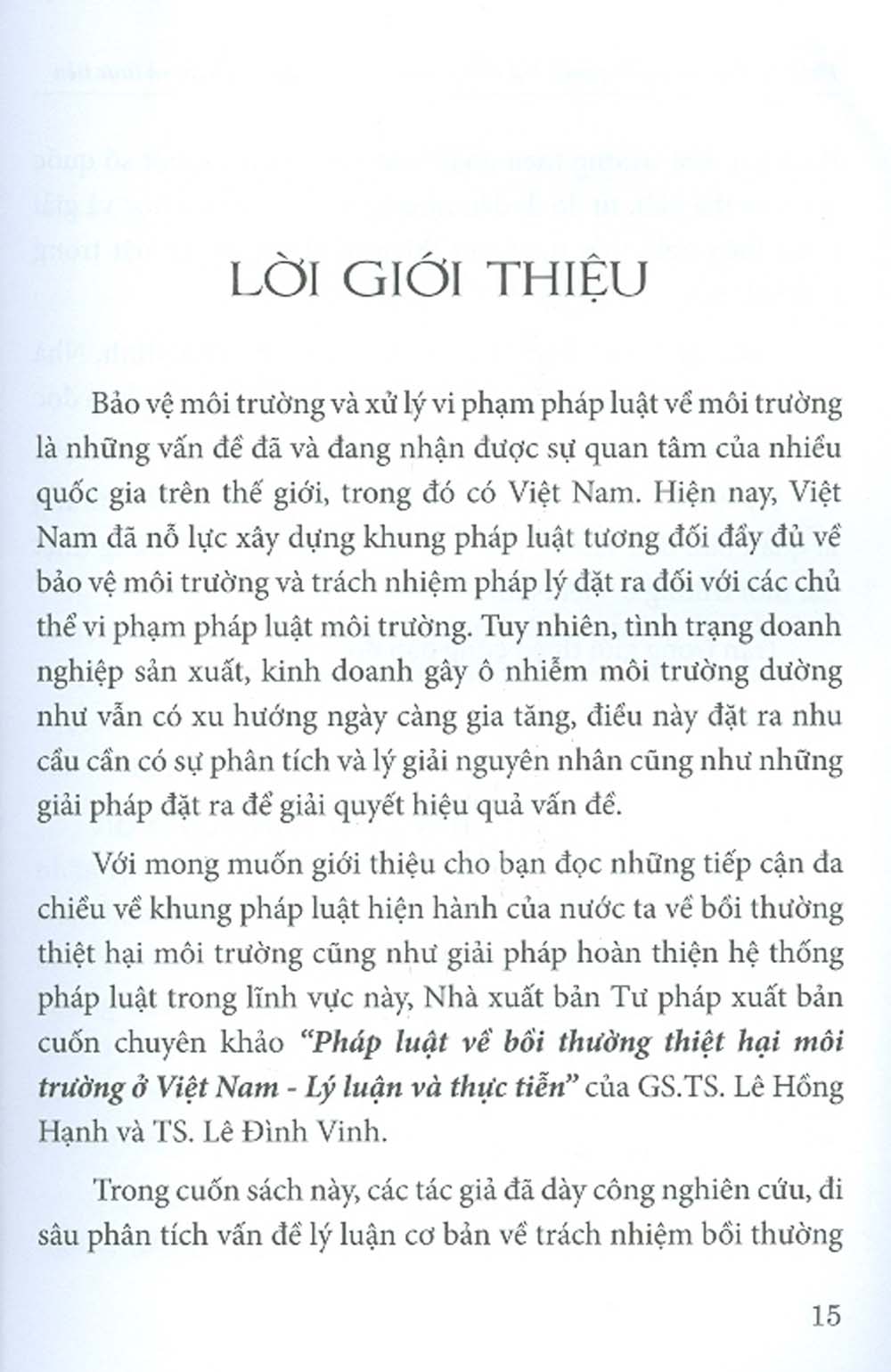 Pháp Luật Về Bồi Thường Thiệt Hại Môi Trường Ở Việt Nam - Lý Luận Và Thực Tiễn