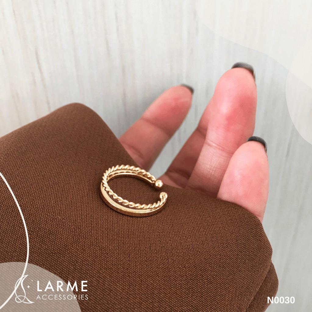 Nhẫn basic mạ vàng, bac thiết kế đơn giản trang nhã larme accessories - N0030