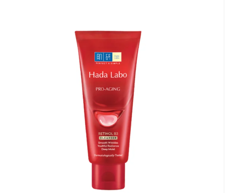 Sữa rửa mặt cải thiện dấu hiệu lão hóa dạng kem Hada Labo Pro-Aging Retinol B3 Cleanser 80g