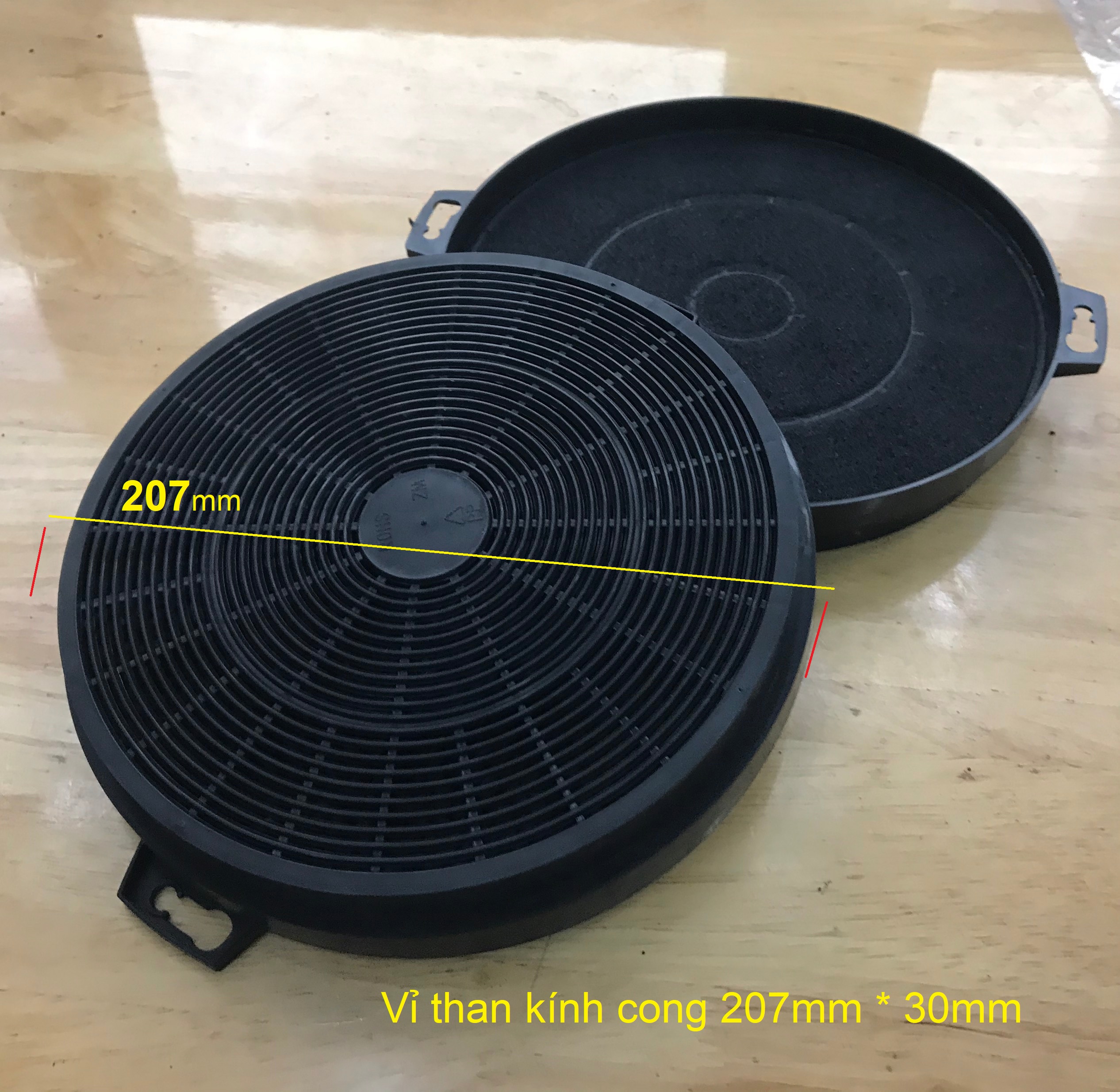 Vỉ than hoạt tính cho máy hút mùi kính cong các loại