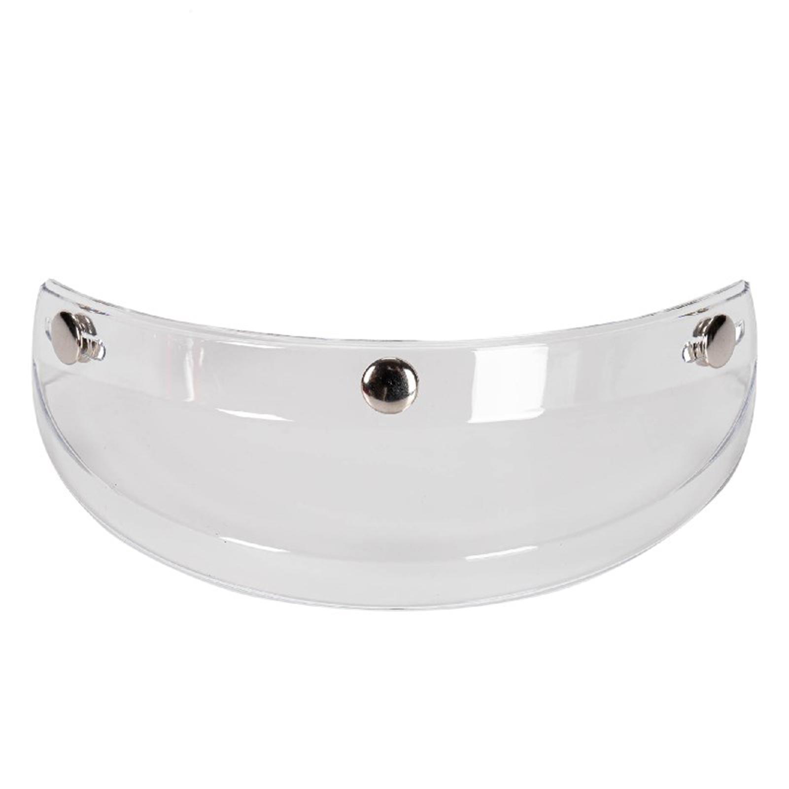Universal Motorcycle 3 Snap-Button Visor Flip Up Down Open Face Helmet Wind Shield