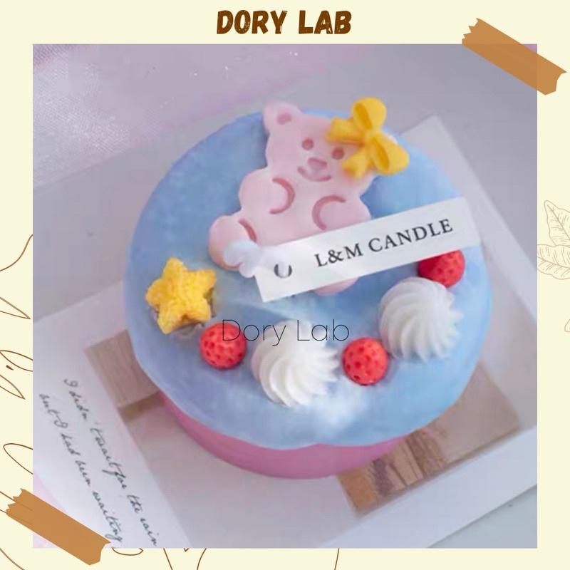Nến Thơm Bánh Kem Sinh Nhật Gấu Con Cute Hàn Quốc, Phụ Kiện Decor, Quà Tặng - Dory Lab