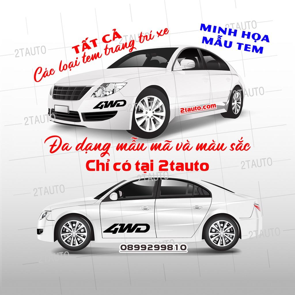 Sticker tem 4WD, logo tem 4WD, 4x4 dán trang trí ô tô xe hơi chống nước,chống phai màu, mẫu đa dạng độc đáo - MẪU 4