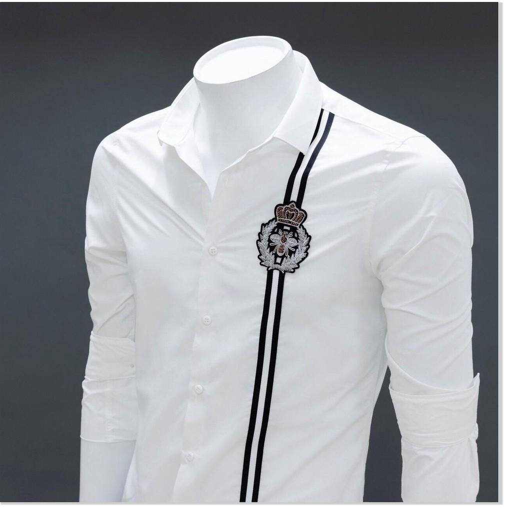 ÁO SƠ MI LỤA KHÔNG NHĂN,2 MÀU SANG TRỌNG,HỌA TIẾT LOGO ÁO SIÊU NGẦU KHÁNH AN FASHION