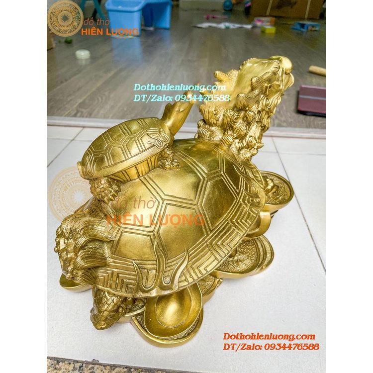 Long Quy Bát Quái Và Long Quy Cõng Con Ngồi Bệ Tiền Bằng Đồng Nguyên Chất Kích Thước 35x25x25cm, Nặng 6,5kg Đẹp
