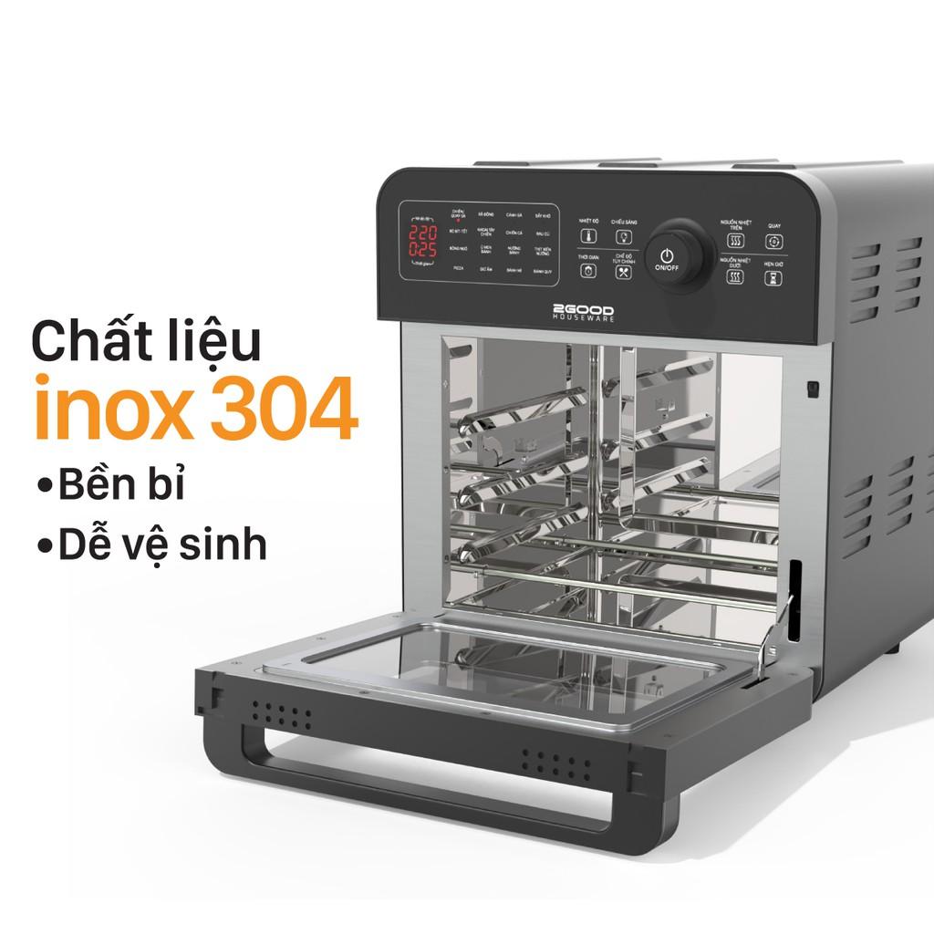 Nồi Chiên Không Dầu 2GOOD S20 Dung Tích 14,5L (Lõi Inox 304BA bóng, 16 chế độ nấu, bổ sung nguồn nhiệt dưới) - Hàng chính hãng TẶNG KÈM BÀN ỦI KHÔ PHILIPS DST0520