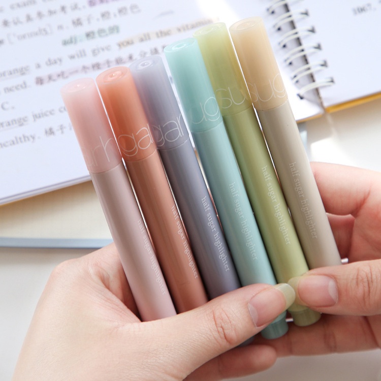 Bộ bút dạ quang đánh dấu 6 màu xinh xắn ghi hightlight cute xinh yêu tiện dụng- B29