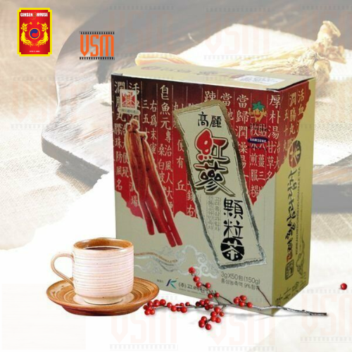 Thực Phẩm Chức Năng Trà Hồng Sâm Hàn Quốc Korean Red Ginseng Granule Tea (Hộp 50 Gói x 3g)