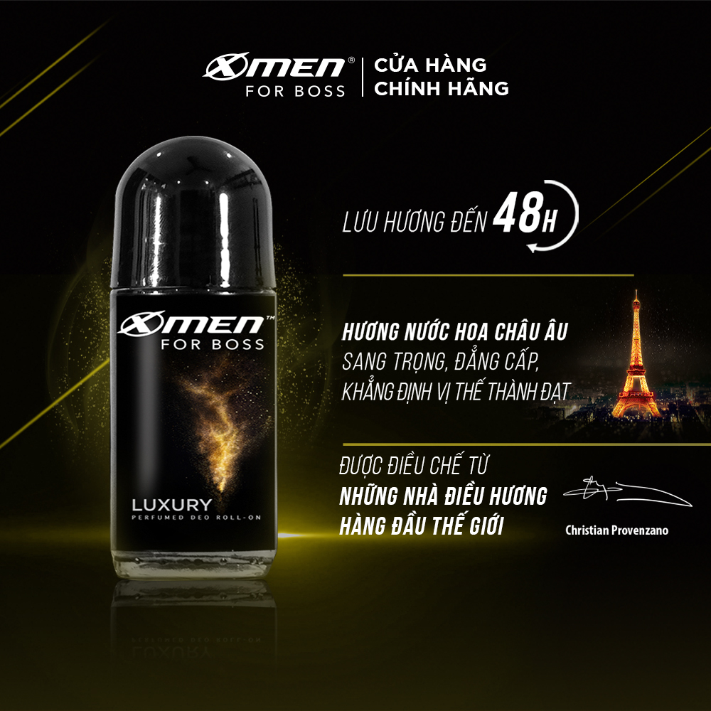 Combo X-Men For Boss trọn bộ mùi hương Luxury (49ml + 650g + 150ml + 70g + 50ml + 180g)