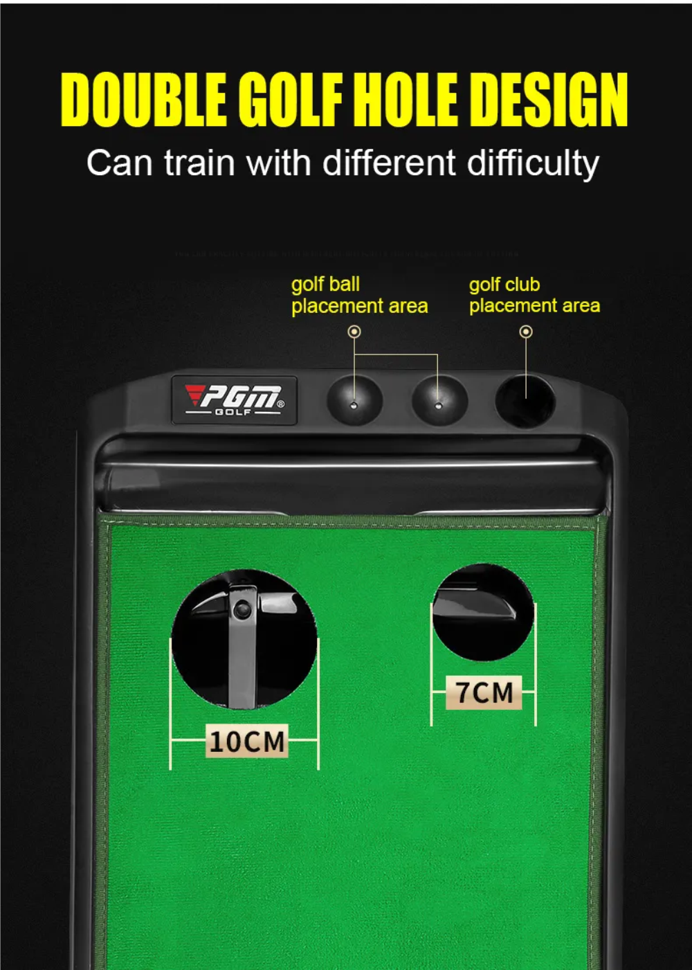 Thảm tập golf putting PGM-TL029 New Version 2023: Tiêu chuẩn châu Âu. Nhiều thiết kế cải tiến. Trang bị thanh chắn bóng. Thu hồi bóng tự động
