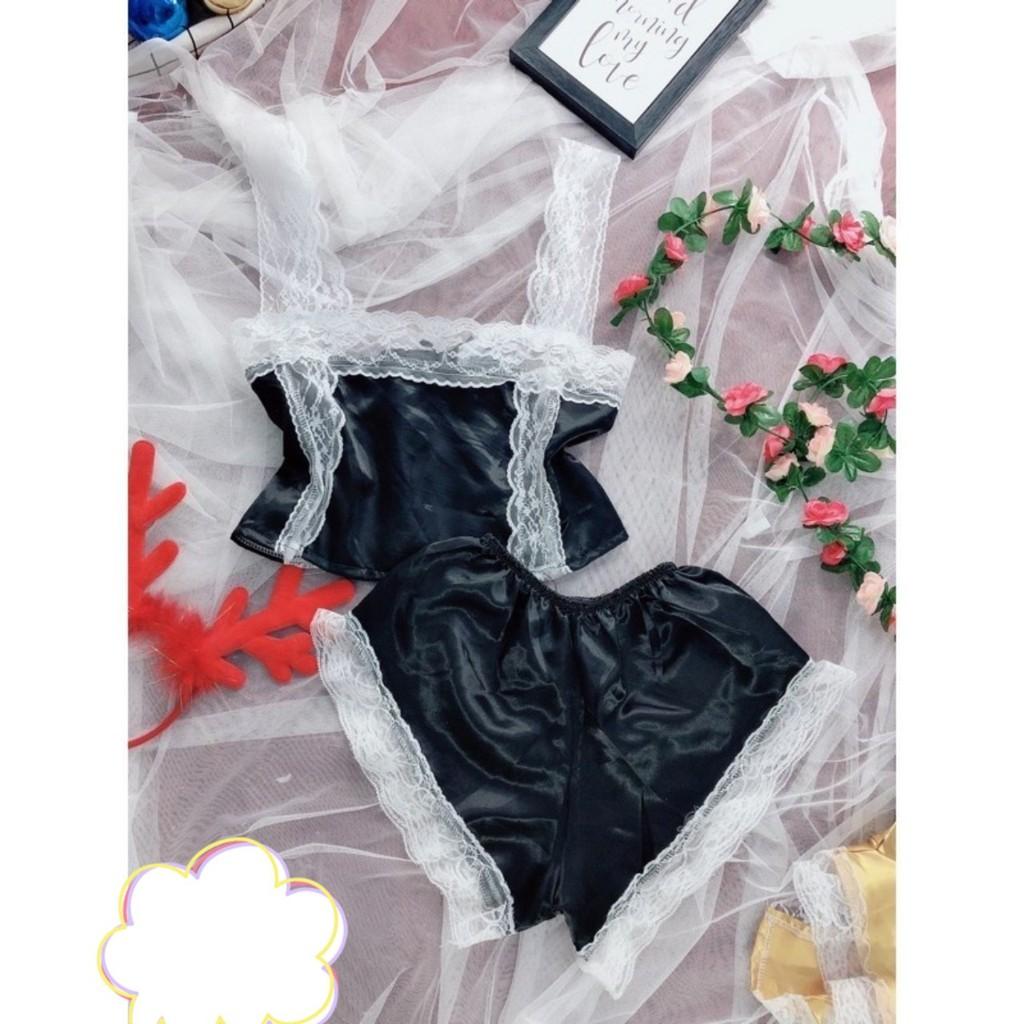 Đồ ngủ sexxy/ đồ ngủ phối ren cực xinh, free size dưới 60kg