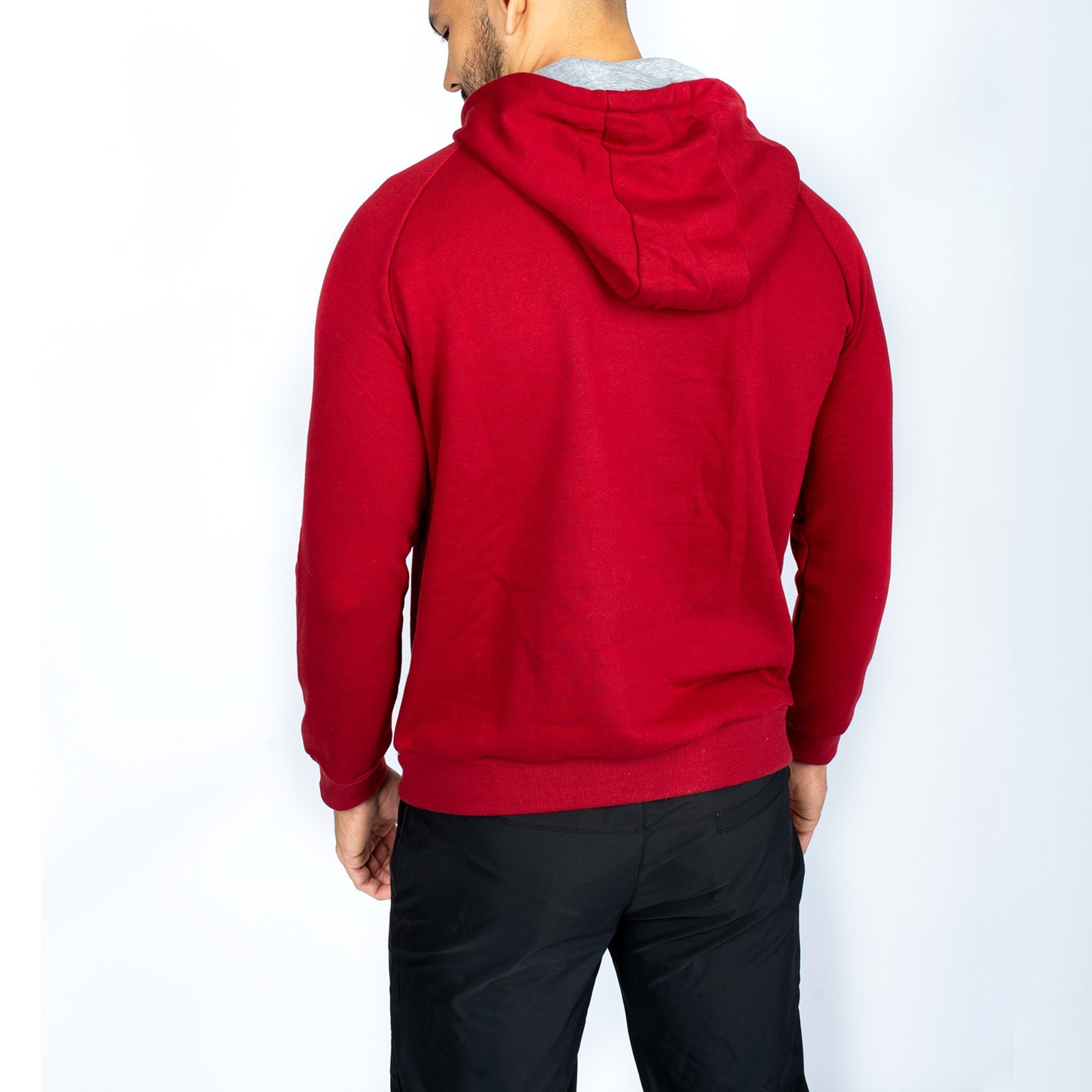 Áo hoodie nam Simple &amp; Basic , có túi trước, màu đỏ