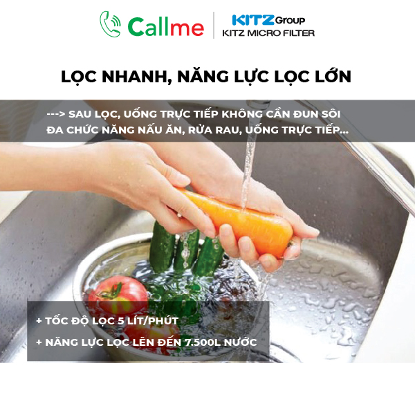 Lõi lọc thay thế Kitz OASC-S9 thay cho Kitz OSS-TS9 - Lọc 7500 lít nước, nước uống trực tiếp, màng sợi rỗng - Hàng nhập khẩu chính hãng