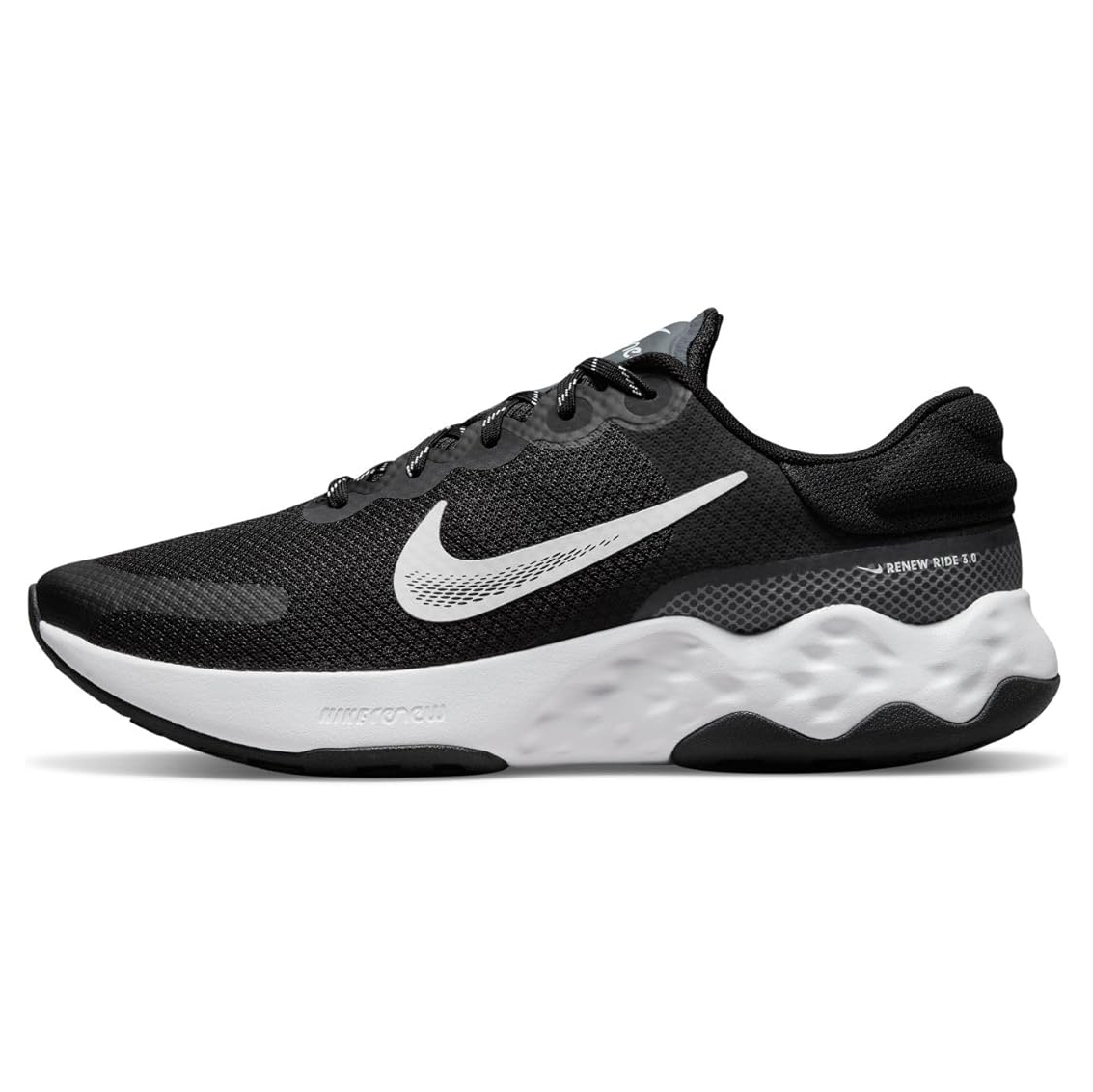 Giày chạy bộ nam NIKE RENEW RIDE 3 - BLACK/WHITE-DK SMOKE GREY-SMOKE GREY - 10.5 US