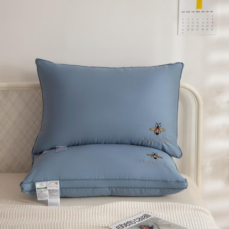 Ong Tương Sợi Gối Khách Sạn Năm Sao Gối Đơn Chăn Ga Gối Cổ Tử Cung Gối Chần Gòn Màu Trắng 1 King