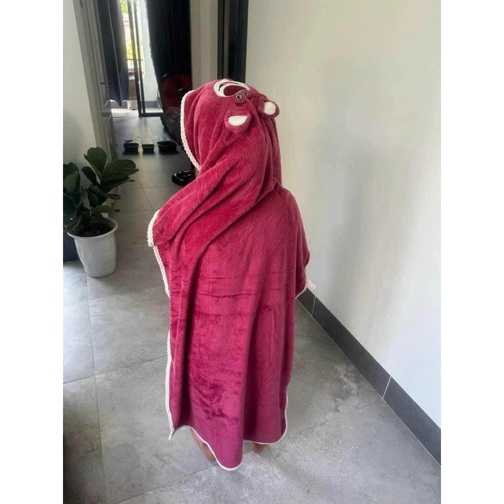 (Sét 2) khăn tắm + khăn mặt gấu hồng LOTSO