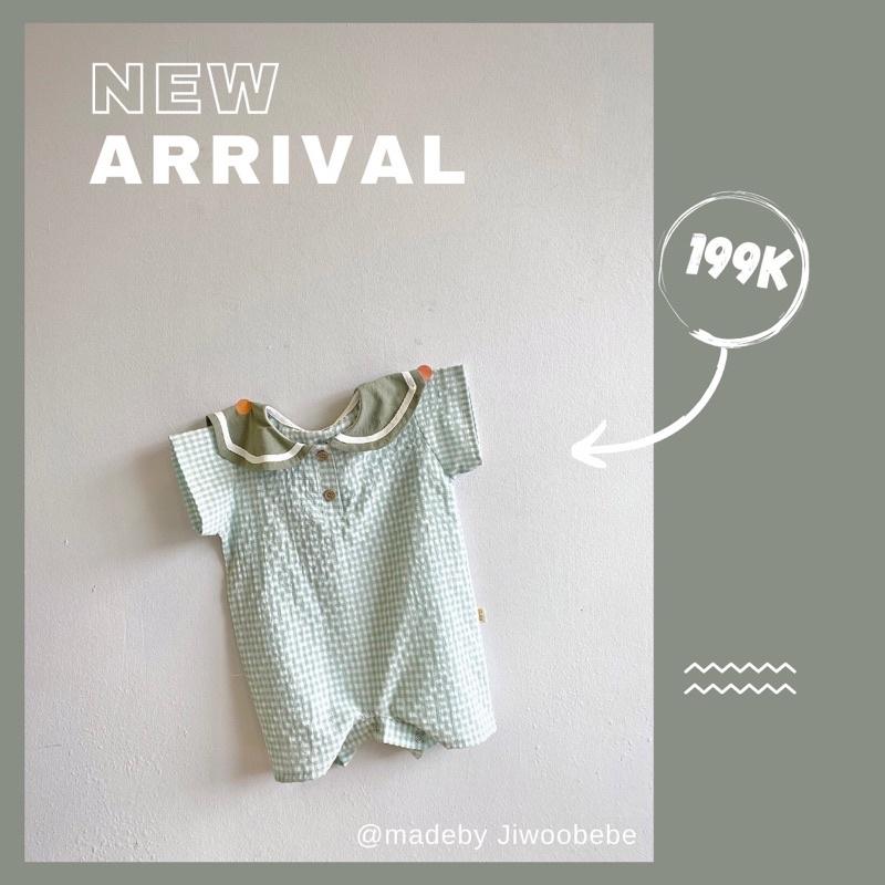 Bodysuit Cho Bé Dáng Thủy Thủ Hoạ Tiết Kẻ Ô - Bộ Liền Thân Kẻ Thủy Thủ Phối Màu Cho Bé Trai Và Bé Gái