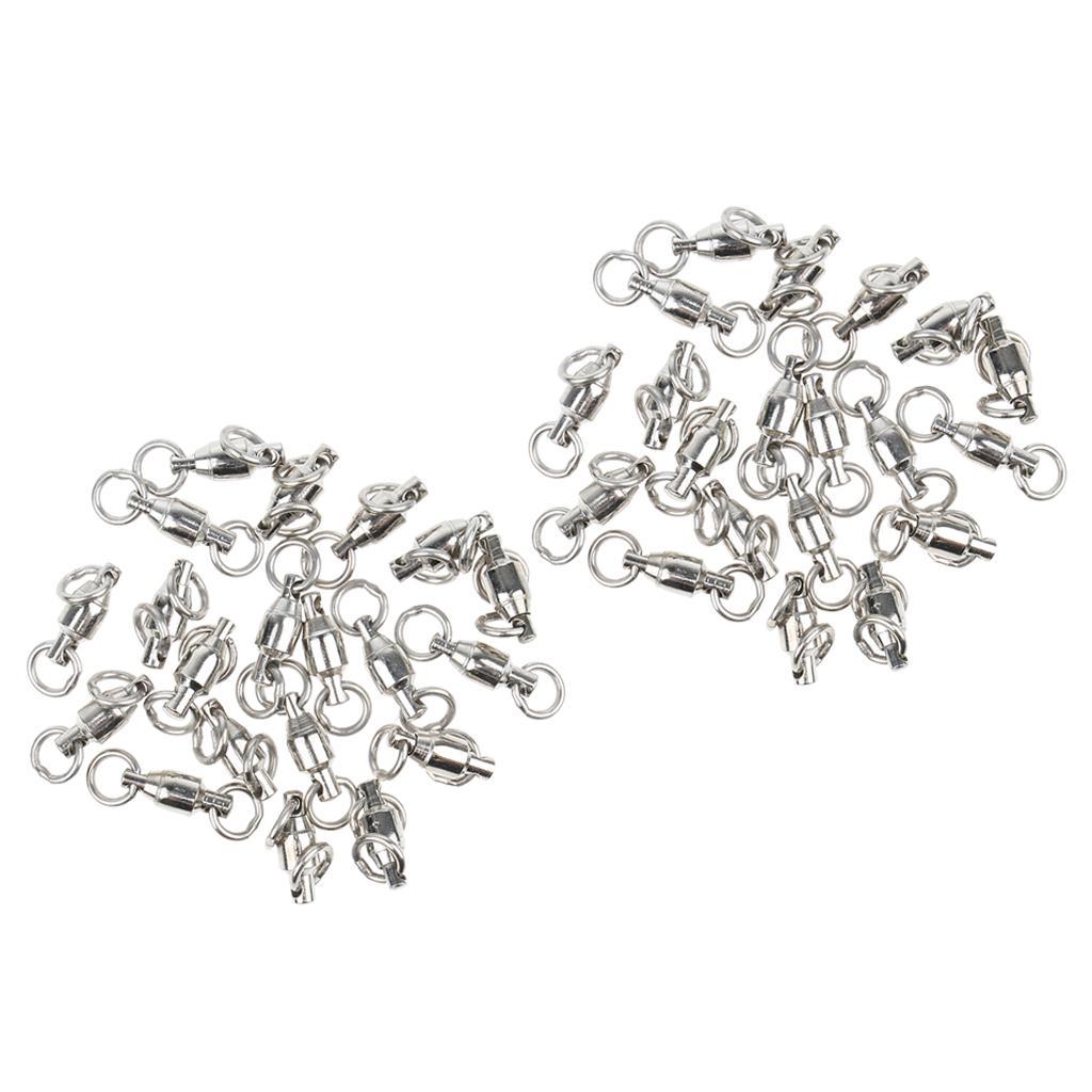 40pcs Ball Bearing with Split Ring Swivel Solid Fishing Connector