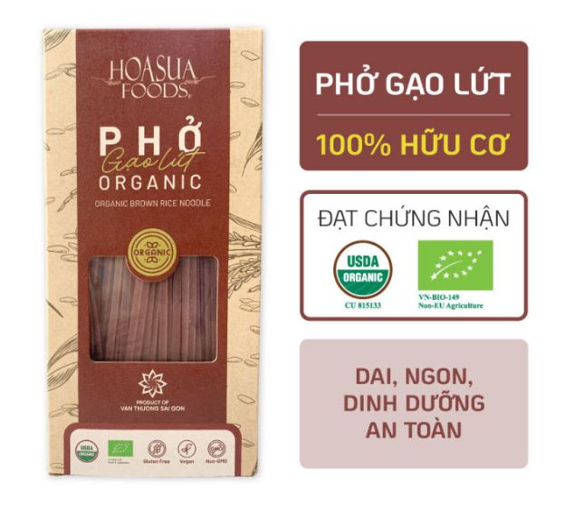 Date 14/9/24 Phở gạo lứt hữu cơ Hoa Sữa FOODS 250g - dai, ngon, dinh dưỡng, phù hợp người ăn kiêng, giảm cân, eatclean, thực dưỡng