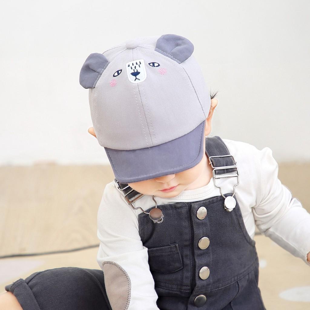Nón mềm cho bé trai và bé gái phối tai gấu dễ thương
