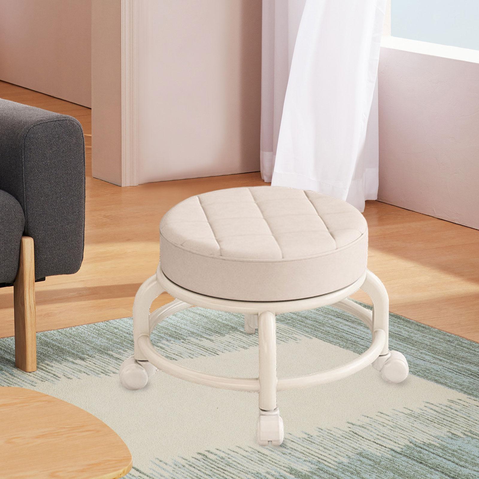 Low Roller Round Seat Comfortable Pulley Wheel Stool for Kids and Adult Home