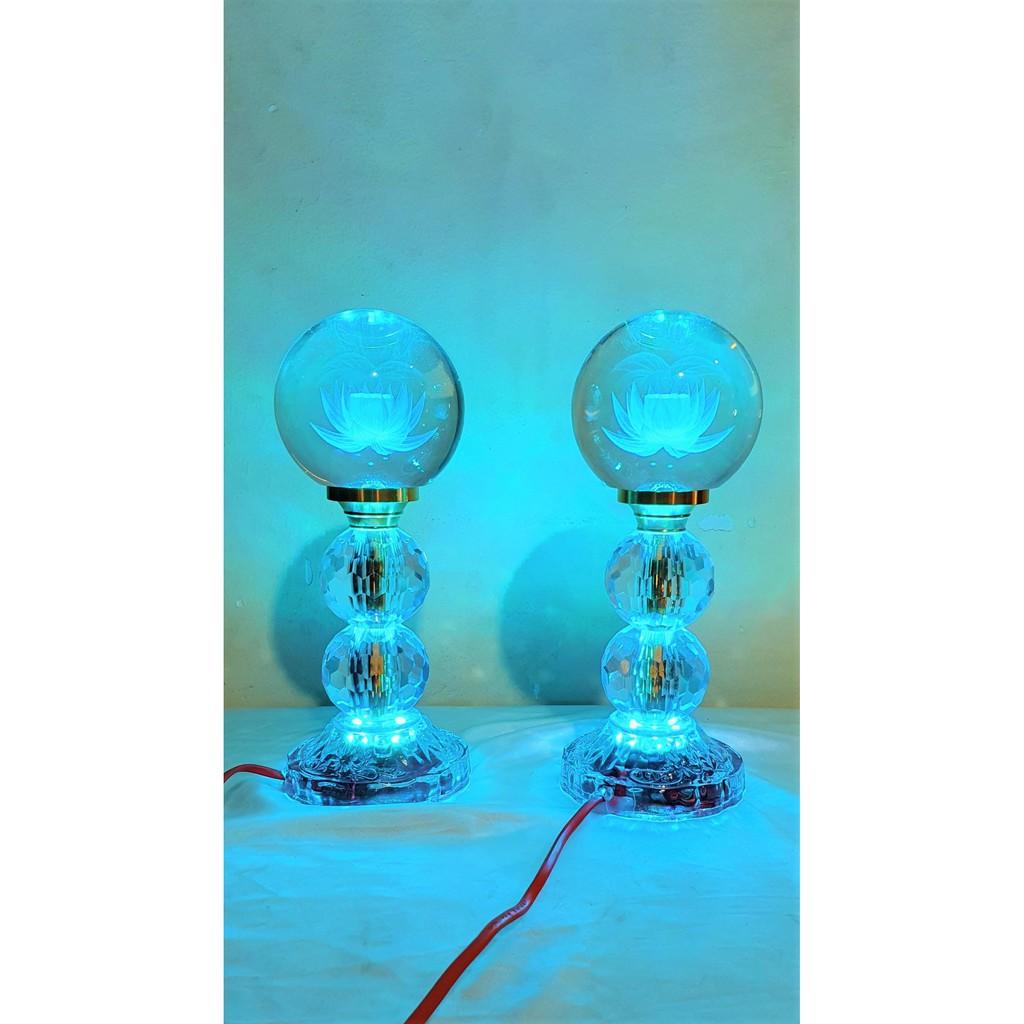Cặp Đèn Pha Lê Qủa Cầu 25,5cm