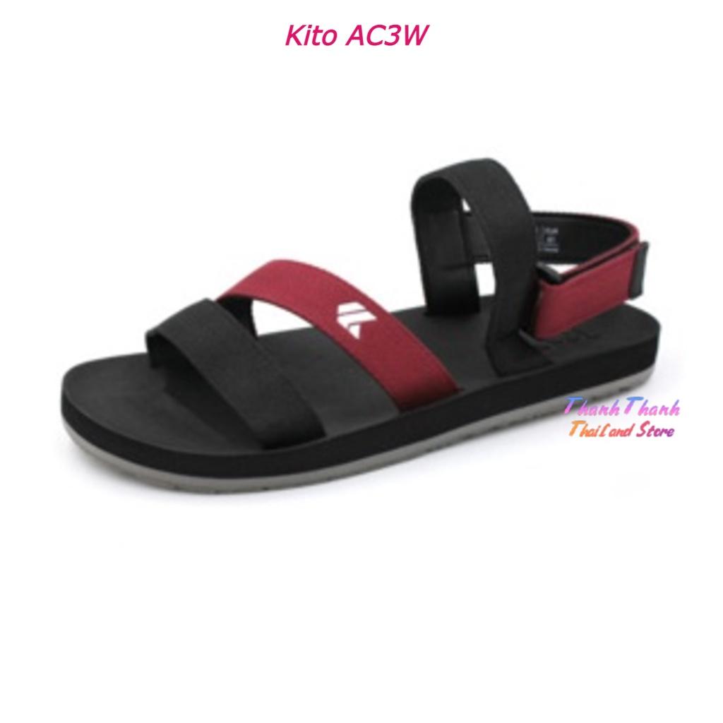 Dép sandal nữ Kito Thái Lan AC3W, Sandal học sinh, quai dán, đế cao su mềm đi êm chân, không hôi chân