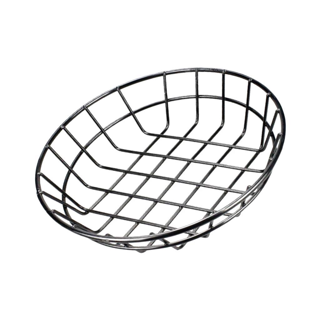 2x S Metal Fast Food Baskets Restaurant Serving for Sandwiches Fries Chips