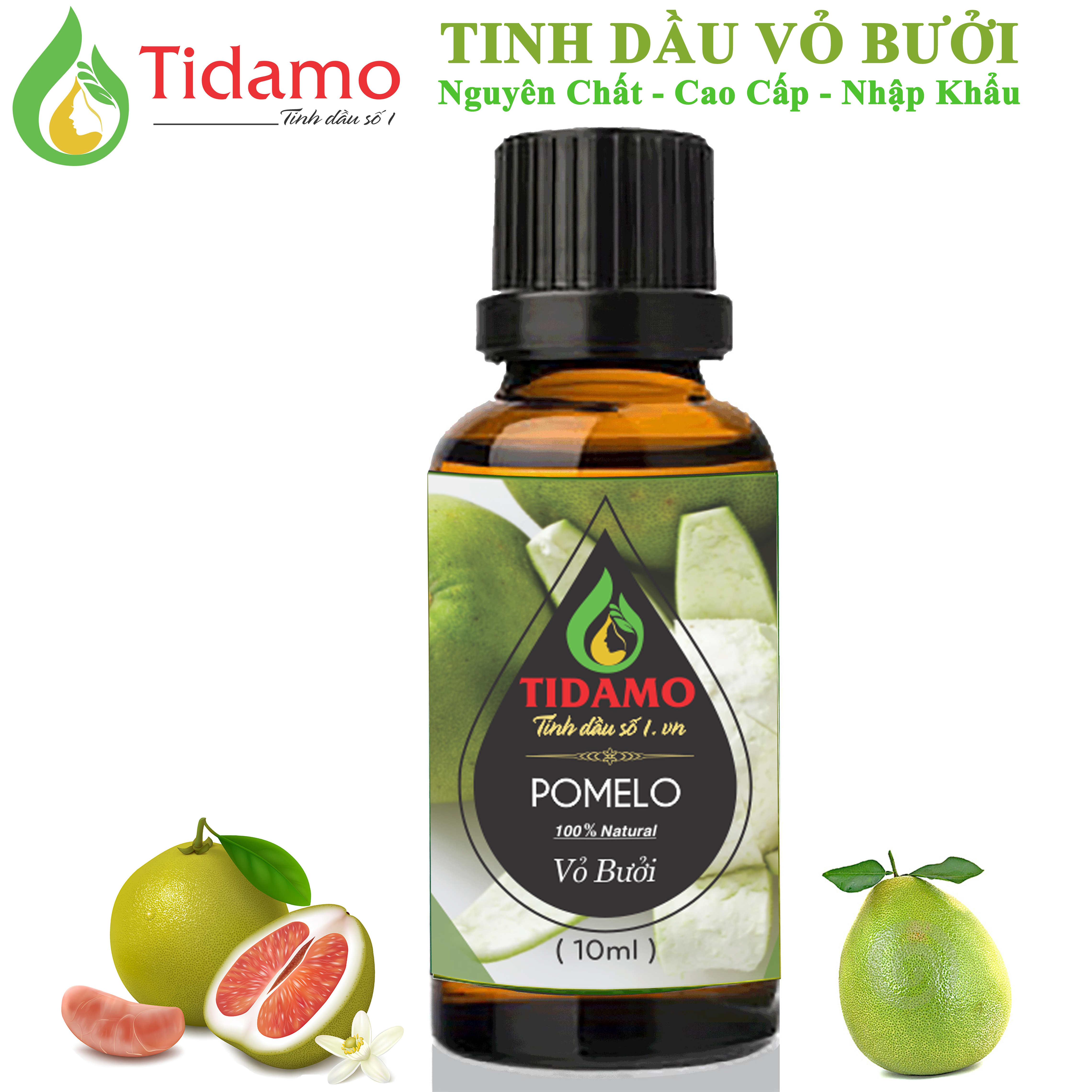 Combo 3 Tinh Dầu Vỏ Bưởi + Tinh Dầu Bạc Hà + Tinh Dầu Sả Chanh Nguyên Chất - Tinh Dầu TIDAMO Cao Cấp Xông Phòng Giúp Thư Giãn, Thơm Phòng Và Nâng Cao Sức Khỏe (3 chai 10ML)