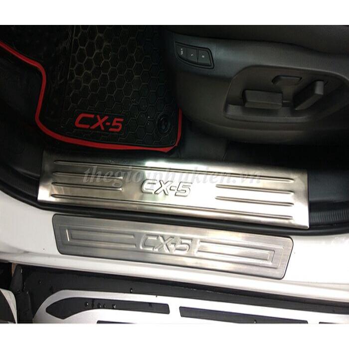 Bộ sản phẩm ỐP BẬC CỐP VÀ BẬC CỬA Inox xe Mazda CX5, CX-5 2016-2017