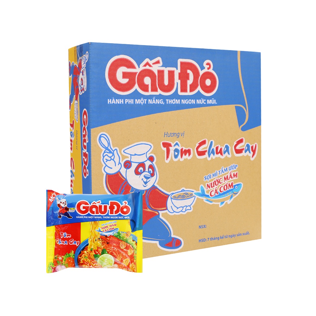 Mì Gấu Đỏ tôm chua cay gói 63g