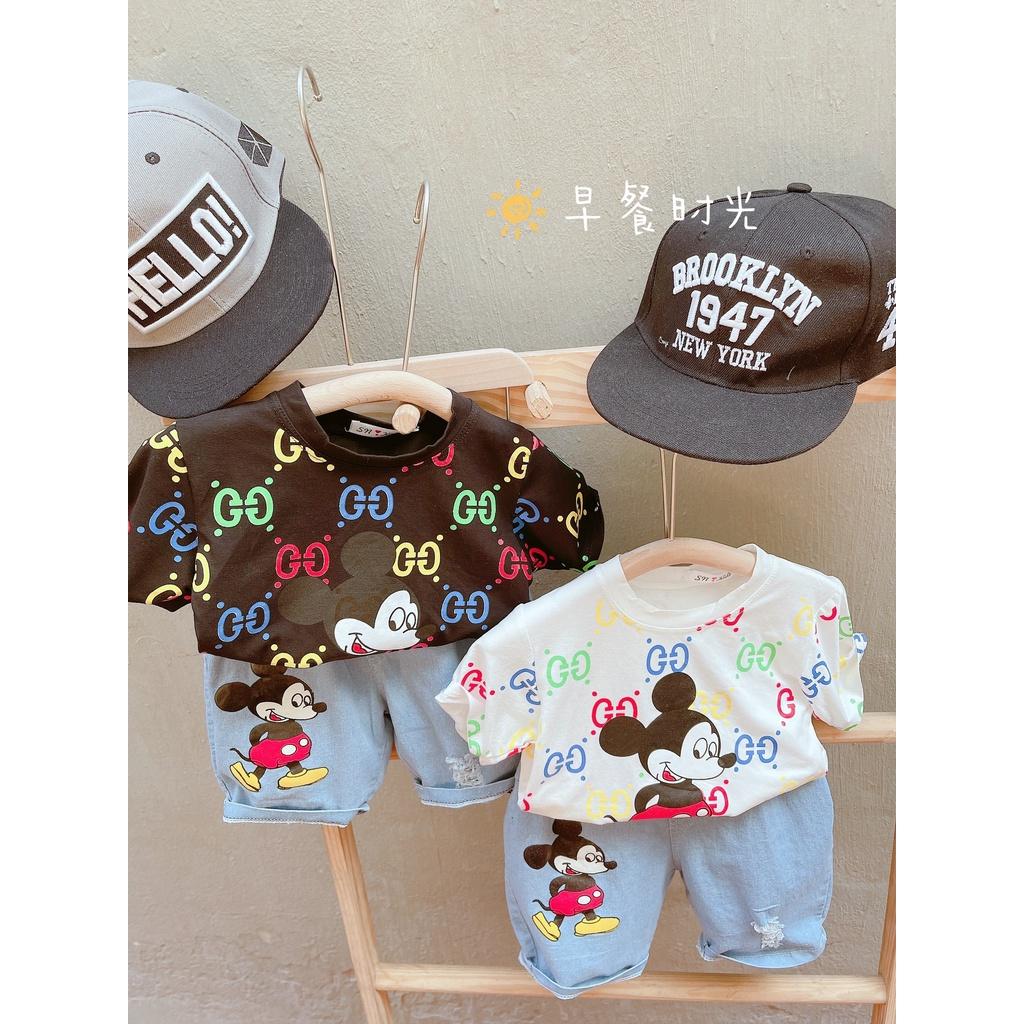 Bộ quần áo bé trai Mickey tràn thân quần jean