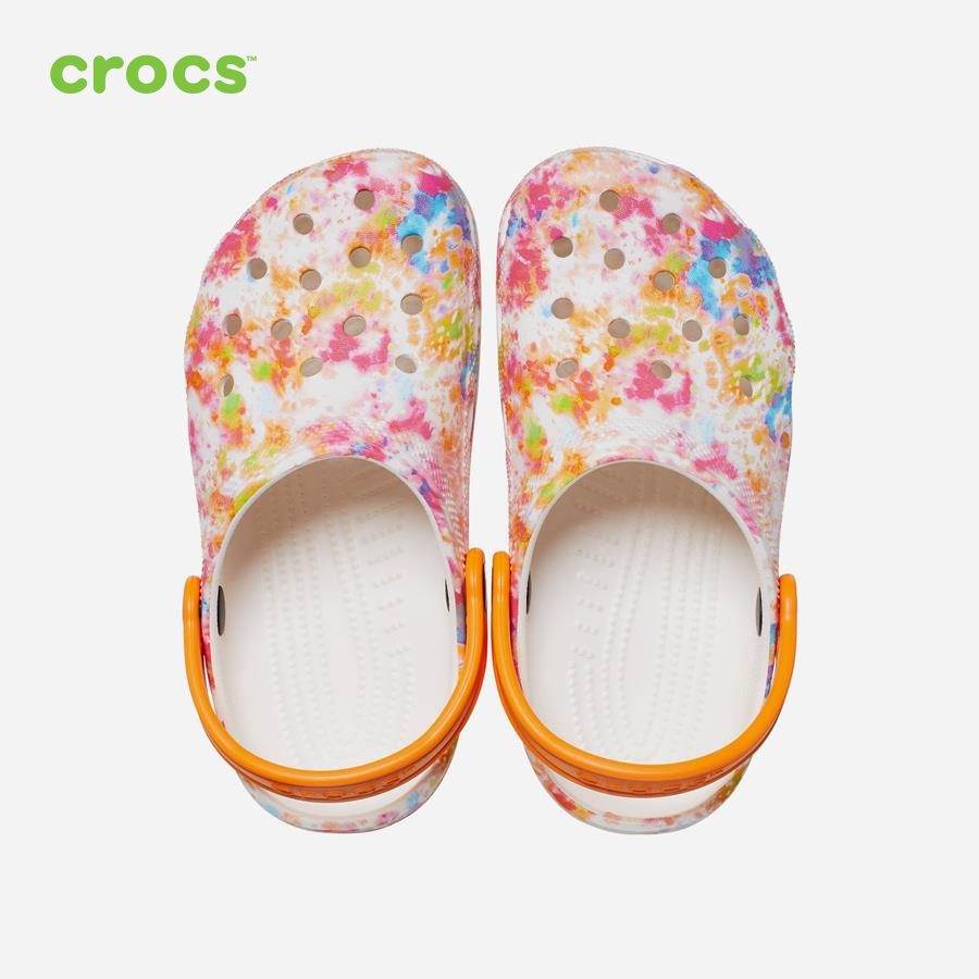 Giày lười trẻ em Crocs FW Classic Clog Kid Tie Dye Graphic Orange Zing/Multi - 206995-83B